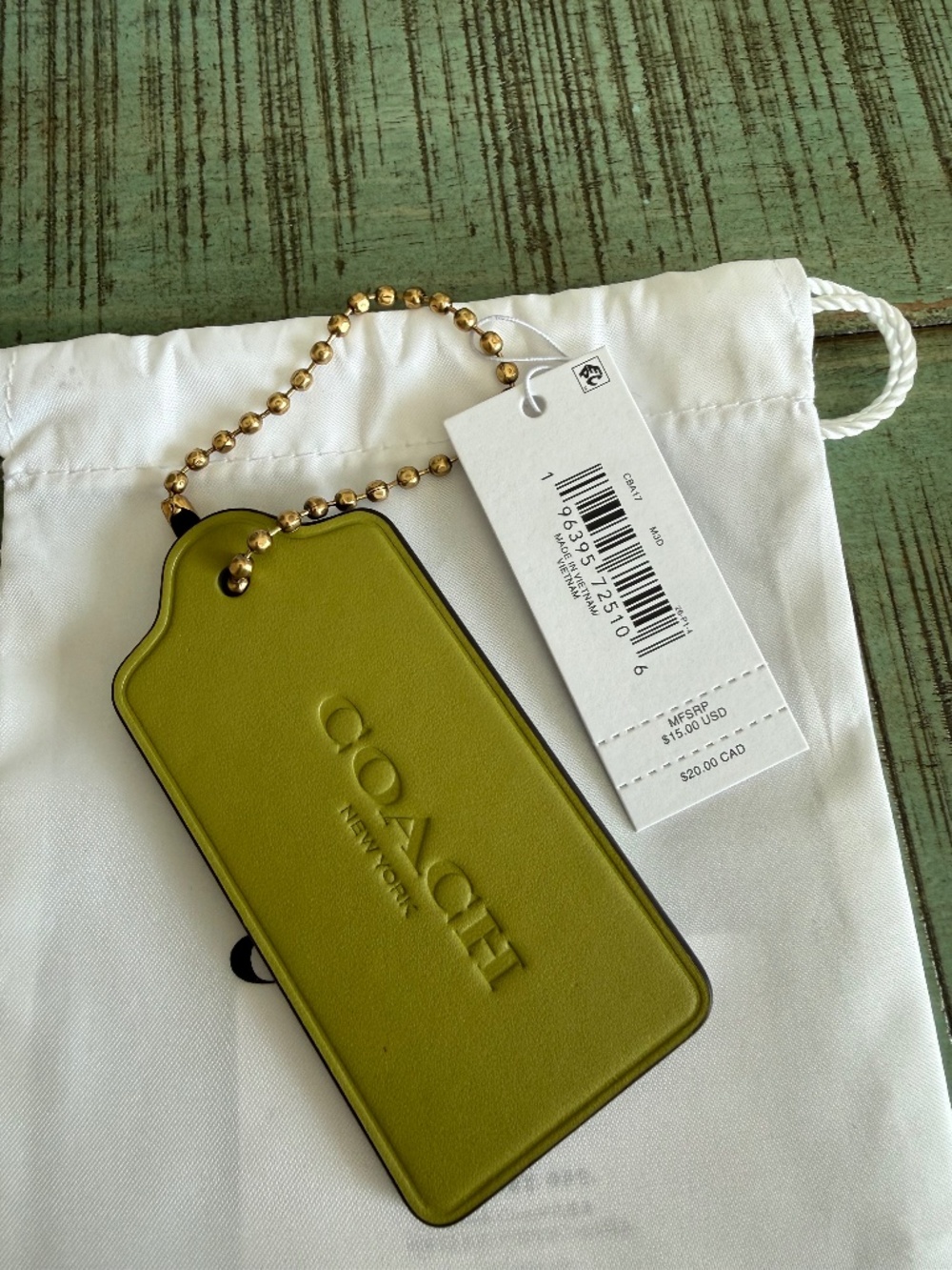 COACH Large Leather Hangtag CBA17